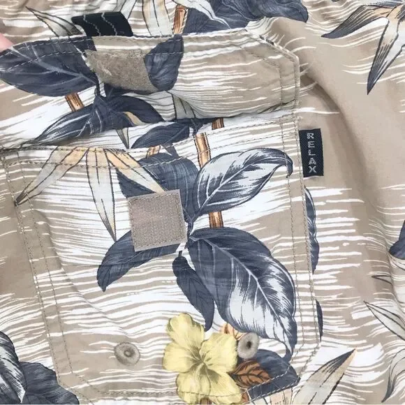Tommy Bahama Tan Tropical Print Swim Trunks - Picture 7 of 13